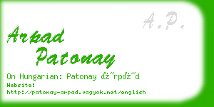 arpad patonay business card